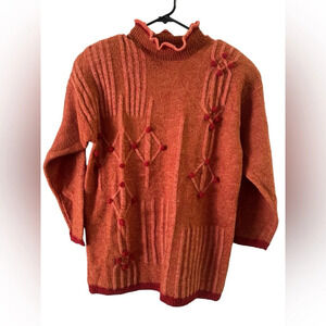 Essange Thailand orange ruffled sweater